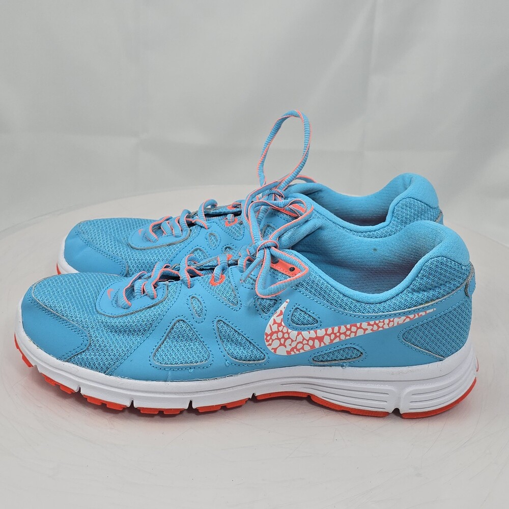 Nike Revolution 2 Women 10 Clearwater Blue Lava Running Sneaker 554900-411